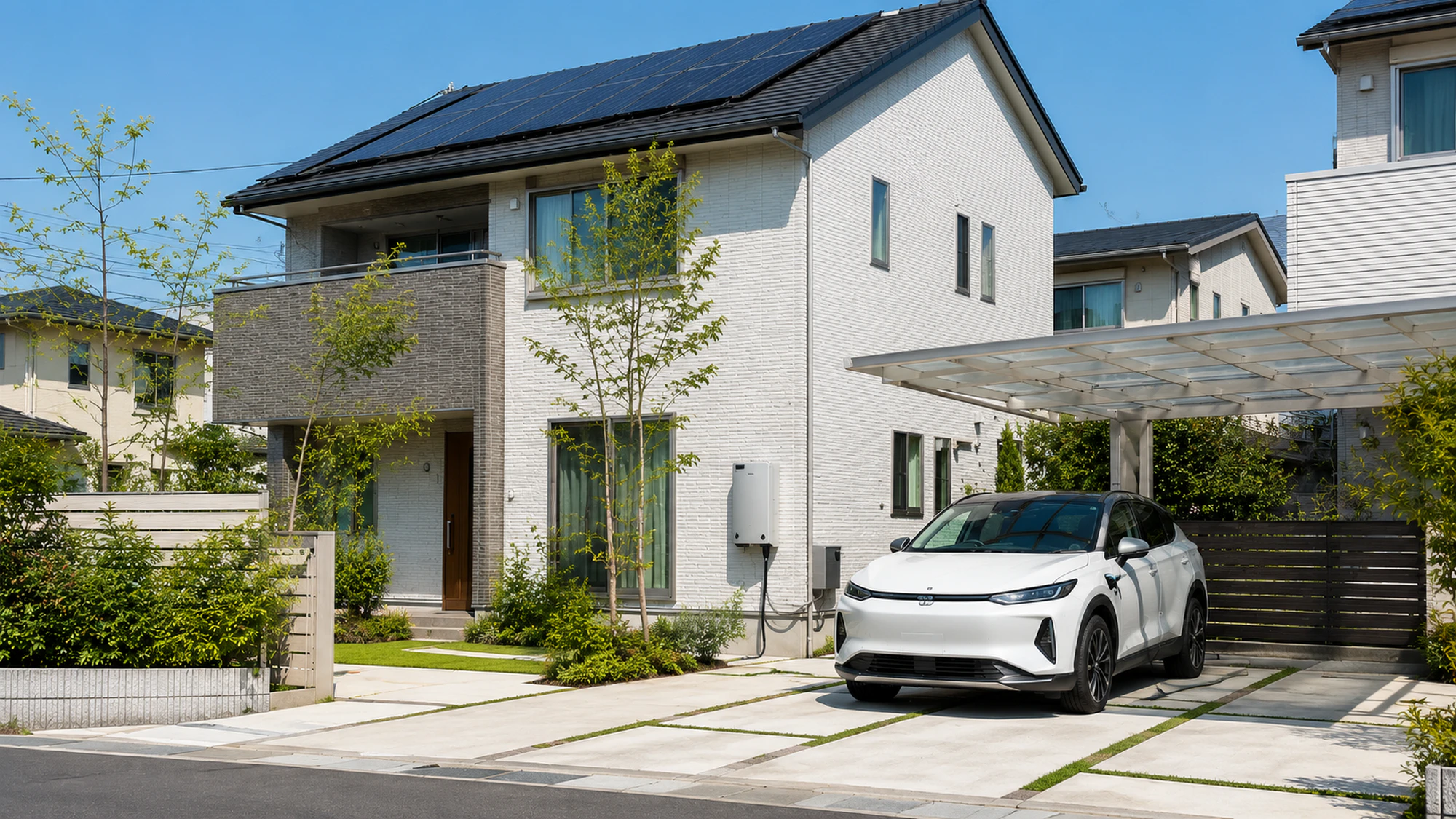 日中の太陽光余剰電力と駐車中の電動SUV