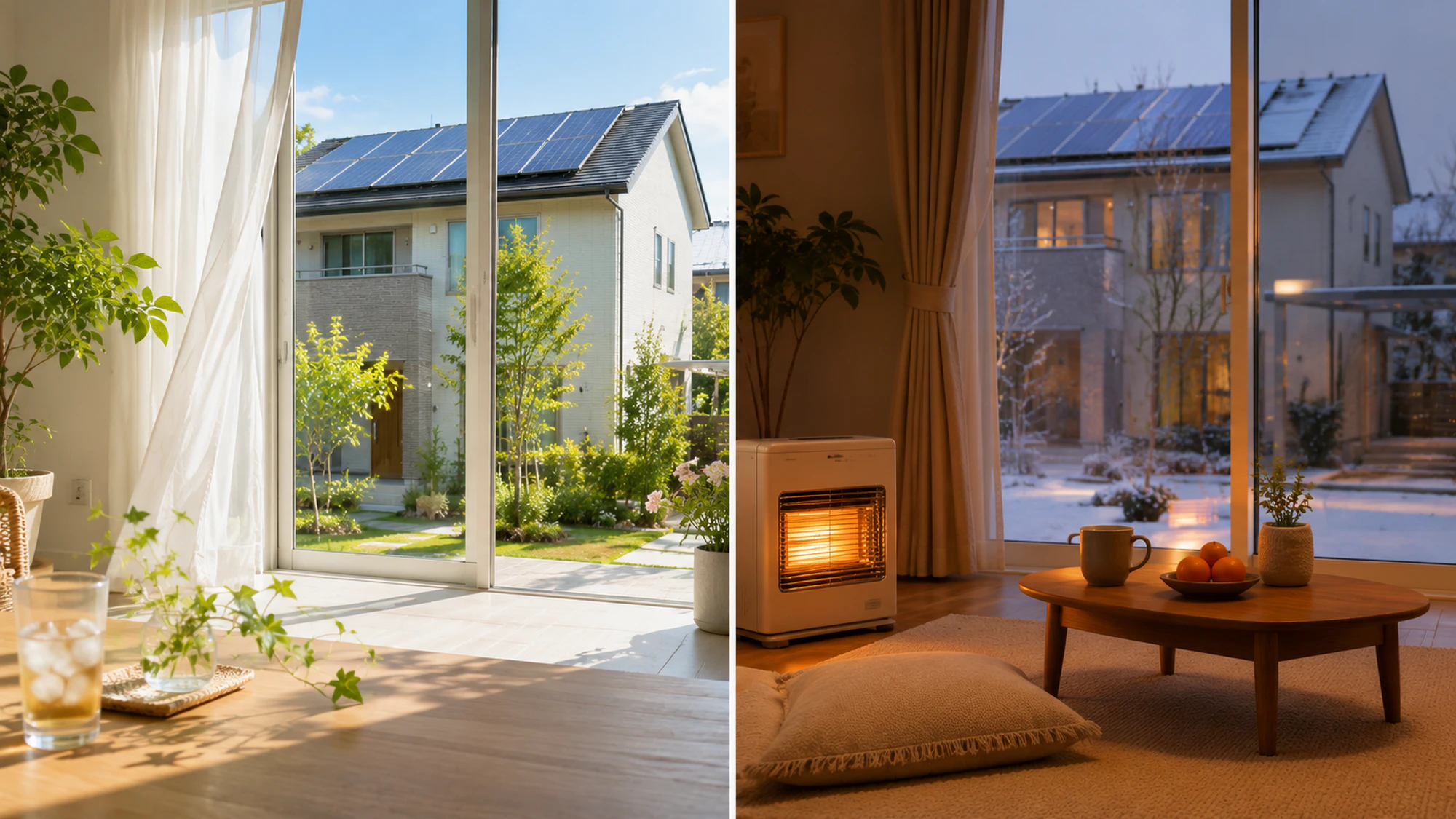 夏の発電と冬の電気代増加を感じる戸建て住宅