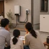 V2HとEV充電器と家庭用蓄電池とV2Lを住宅設備として比較している様子
